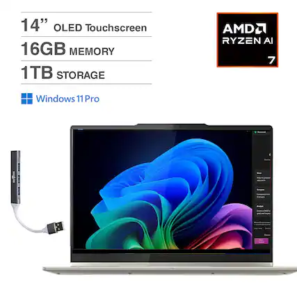 14" OLED Touchscreen
16GB MEMORY
1TB STORAGE
AMD RYZEN AI 7
Windows 11 Pro