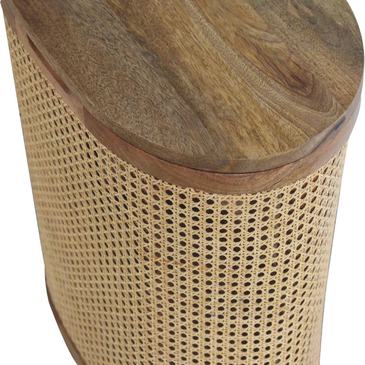 Alt View 1. Artisan Furniture - Larissa Lid-up Storage Stool, Beige and Brown - Brown.