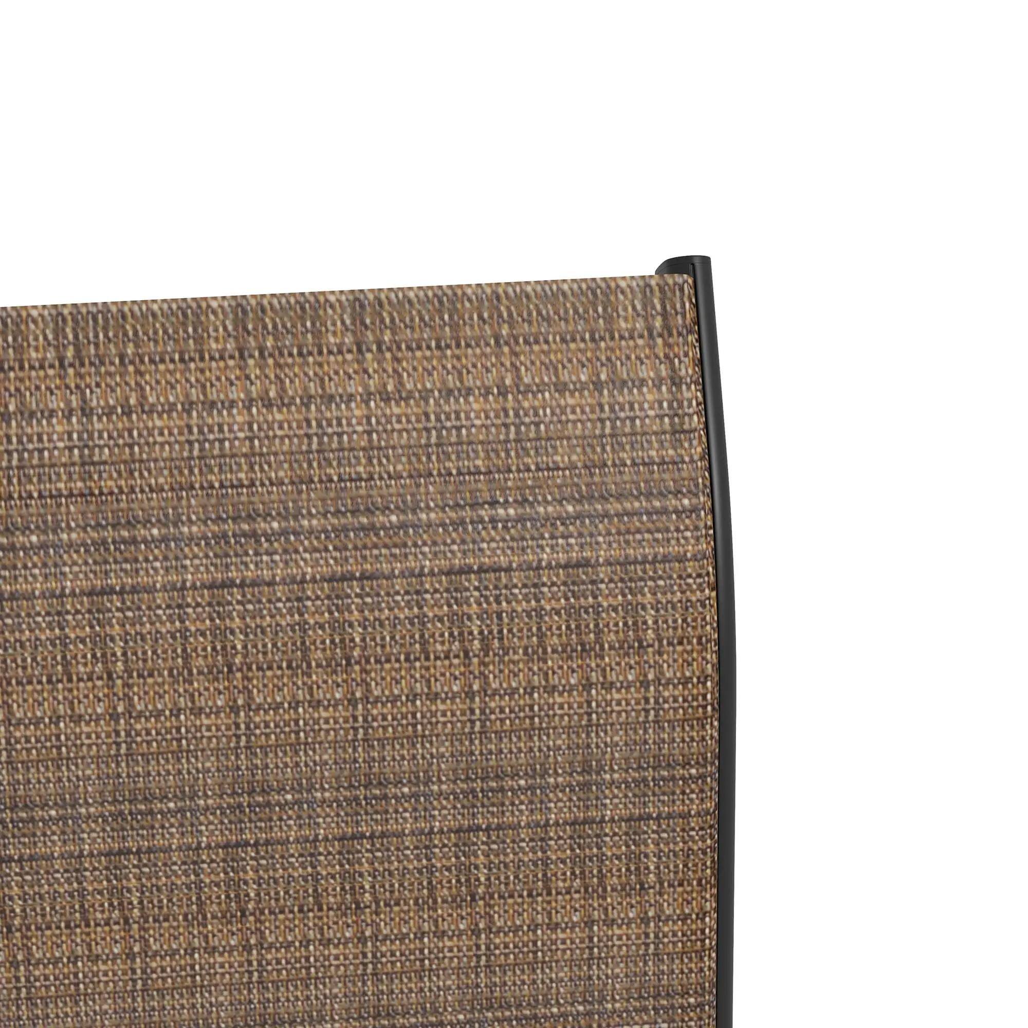 Alt View 1. Resenkos - Resenkos Outdoor Bar Stools Set, 360° Swivel Bar Height Chairs, Steel, Mesh Fabric, Brown - Brown.