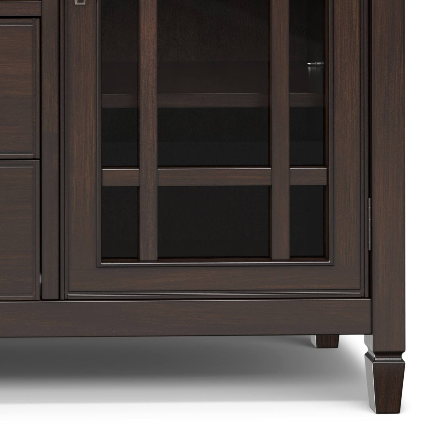 Alt View 5. Simpli Home - Connaught SOLID WOOD 53 inch Wide Traditional TV Media Stand in Dark Chestnut Brown For TVs up to 60 inches - Dark Chestnut Brown.