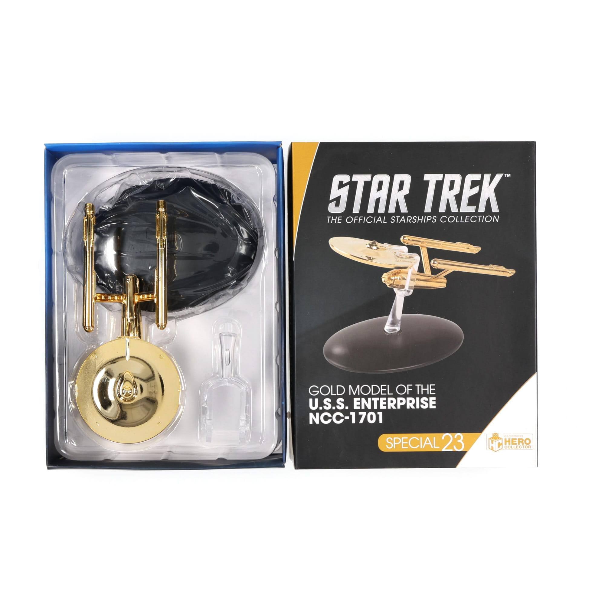 TM STAR TREK THE OFFICIAL STARSHIPS COLLECTION GOLD MODEL OF THE U.S.S. ENTERPRISE NCC-1701 SPECIAL 23 HC HERO COLLECTOR