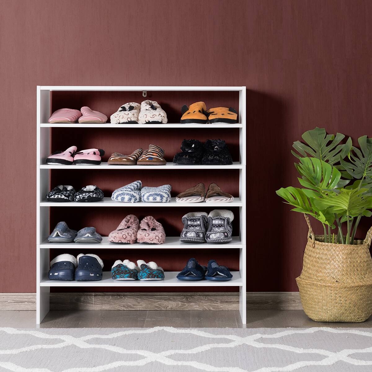 Alt View 14. Costway - 3 PCS Stackable Shoe Rack 31-Inch Horizontal Organizer 2-tier StorageShelf White - White.