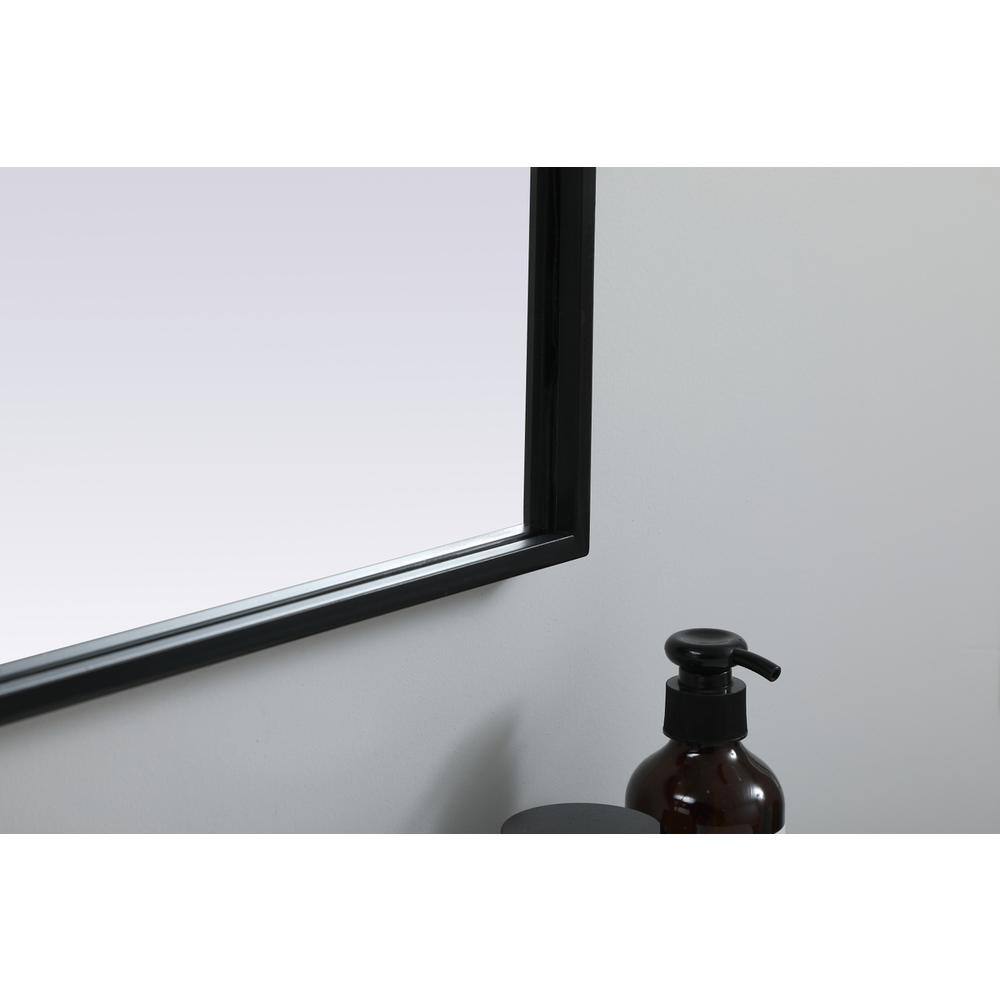 Back. Elegant Decor - Metal Frame Arch Mirror 33x36 Inch in Black - Black.