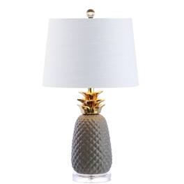 Jonathan Y - Pineapple 23" Ceramic LED Table Lamp - Gray/Gold