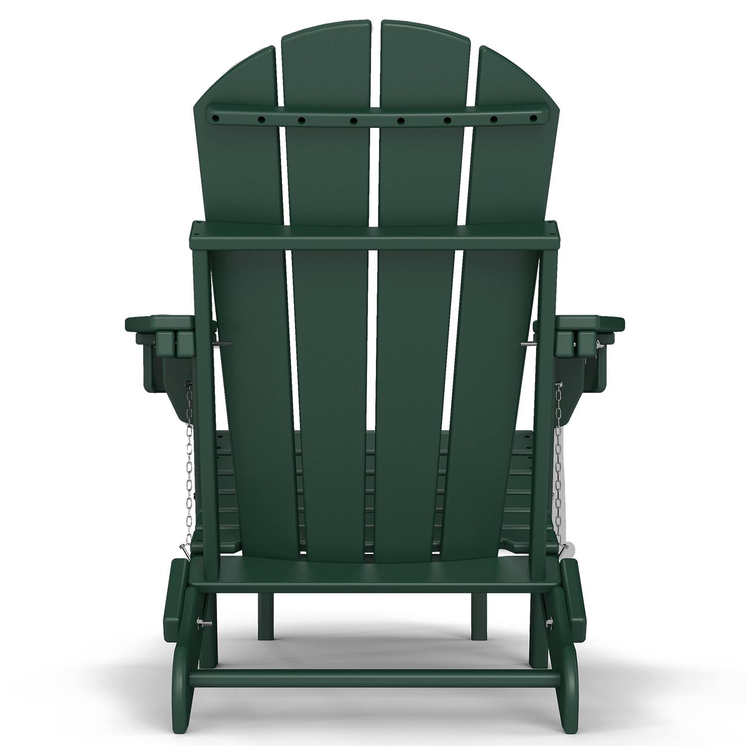 Back. FODINGHILL - HDPE Adirondack Chair with Ottoman - Forest.
