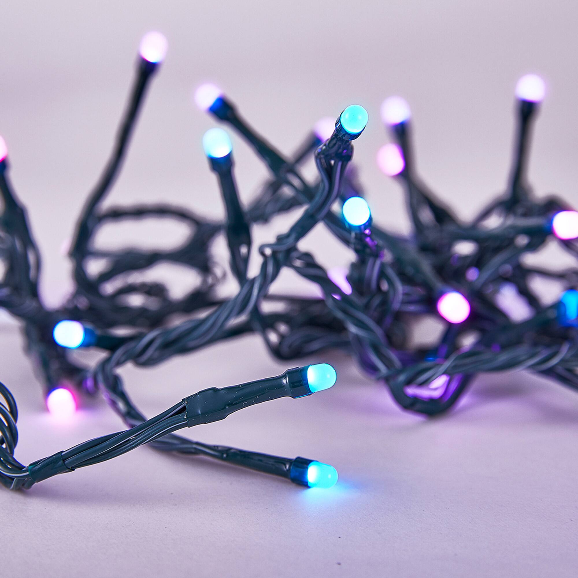 Alt View 1. Home Heritage - Home Heritage 33' Wrapped Dome Holiday Lights, App Control, 100 RGB LEDs, 6 Pack - Mutli.