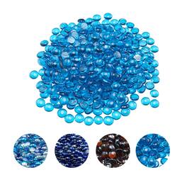 VEVOR - Fire Glass,20 lbs / 9.0 kg High-Temperature Resistant Fireplace Rocks,3/4-Inch / 19.05 mm Reflective Firepit Glass Beads - Sea Blue