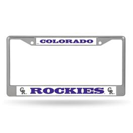 Rico Industries - Colorado MLB Baseball Rockies Chrome Metal License Plate Frame - Multi