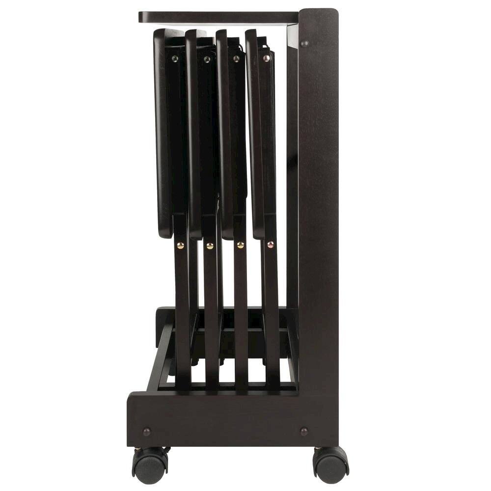 Back. FurniFact - Coffee color Solid Wood TV Trays – Folding Snack Tables for Eating and Serving - Coffee.