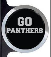 Alt View 2. PRORUN - Carolina Panthers Automotive License Plate Frame with Team Badges - Multi.