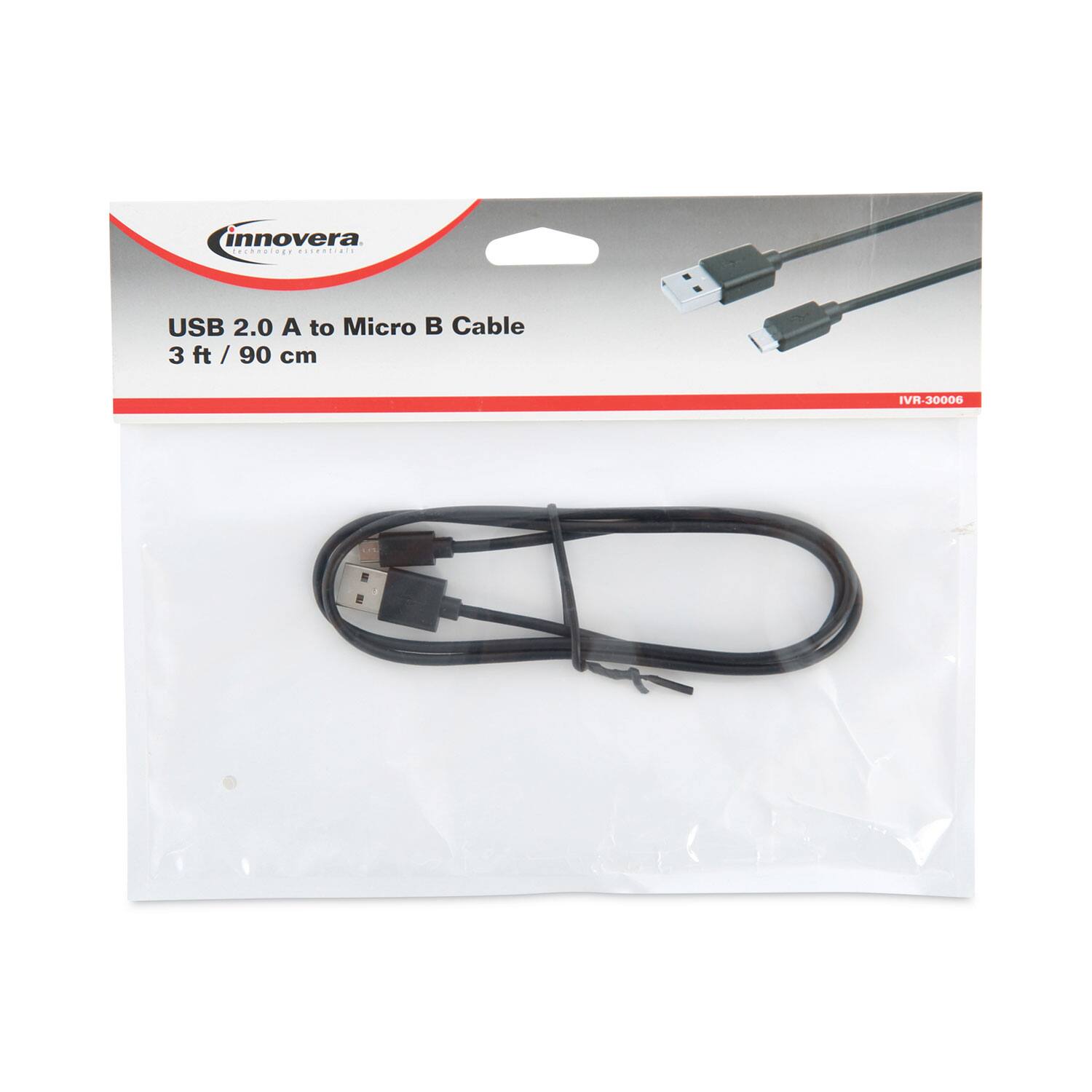 innovera USB 2.0 A to Micro B Cable 3 ft / 90 cm IVR-30006