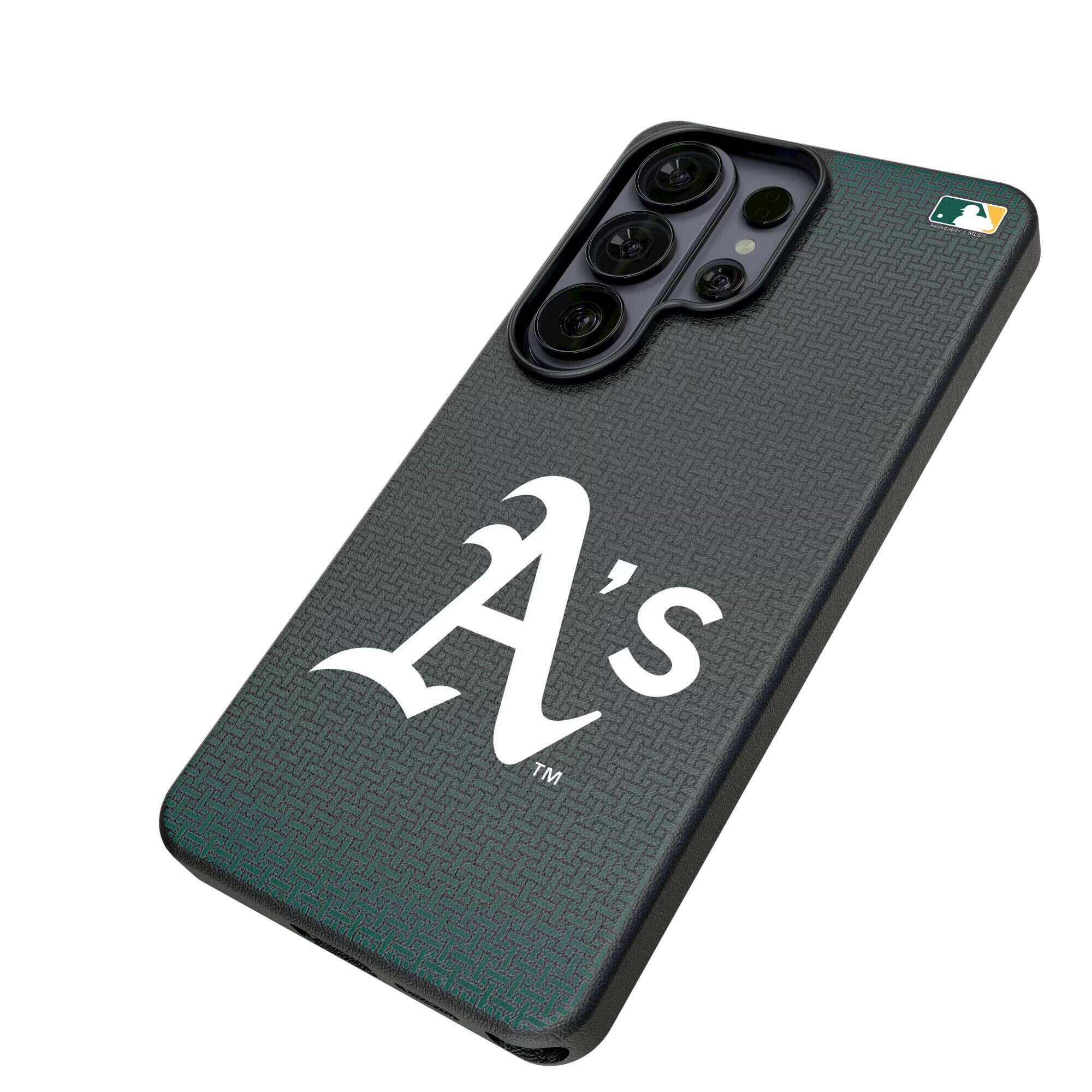 Alt View 1. Keyscaper - Athletics Linen Galaxy Magnetic Bump Case - S25 Plus - Black.