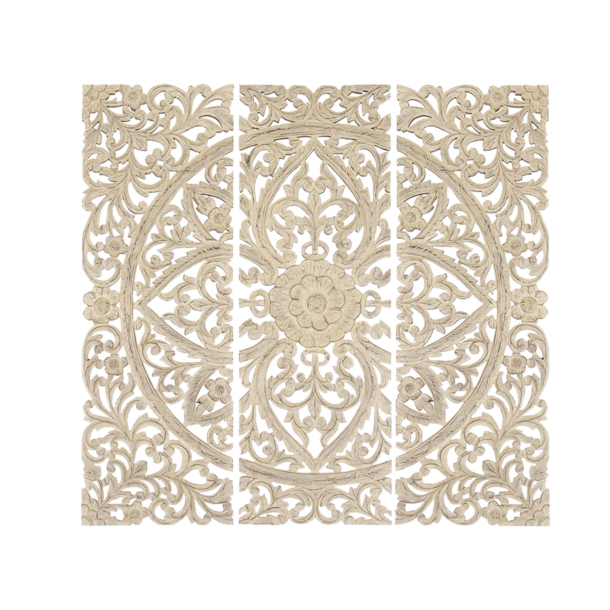Manhattan Lane - Wood Wall Plaque Can Be Placed Anywhere Set Of 3 - White