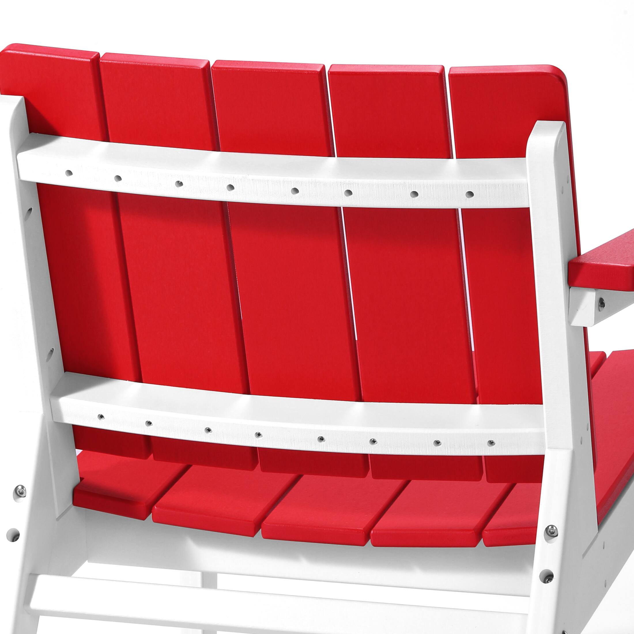 Alt View 5. WestinTrends - WestinTrends Pacifica 3-Piece Outdoor HDPE Conversation Set with Deep Seating Chairs and Round Side Table - White/Red.