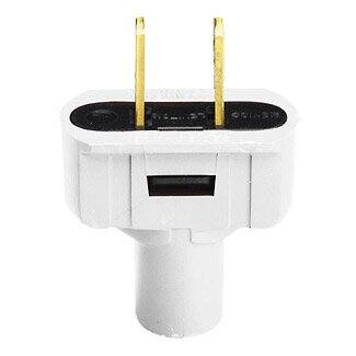 Front. Leviton - Residential-grade straight blade non-polarized non-grounding 1-15P plug, 15A 125V - WHITE.