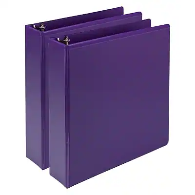 Front. Samsill - Earth's Choice Plant-Based 2" View Binders, 3-Ring , Made in USA, 2/Pack - Purple.