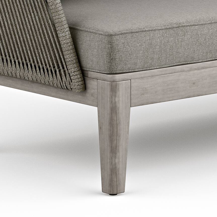 Alt View 2. Simpli Home - Carmel 75 inch Wide Contemporary Outdoor Sofa in Polyester Fabric - Sand Drift.