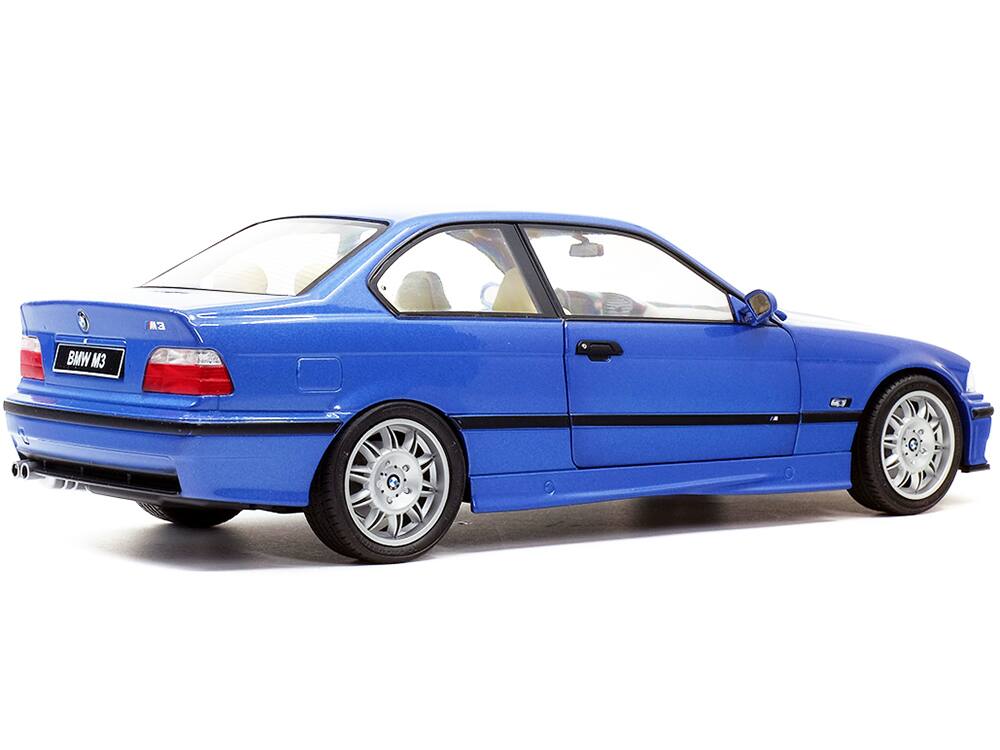 Alt View 5. Solido - 1994 BMW E36 M3 Blue Estoril Metallic 1/18 Diecast Model Car by Solido.