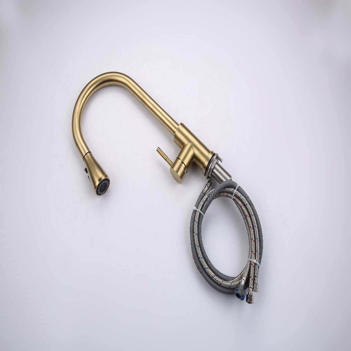 Alt View 6. Ropilly - Ropilly Pull Out Kitchen Faucet Brushed Gold Single Handle High Arc Sink Faucet - Brushed Gold.