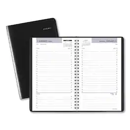 AT-A-GLANCE - DayMinder Daily Appointment Book 8.5 x 5.5 Black Cover 12 Month Jan to Dec 2026