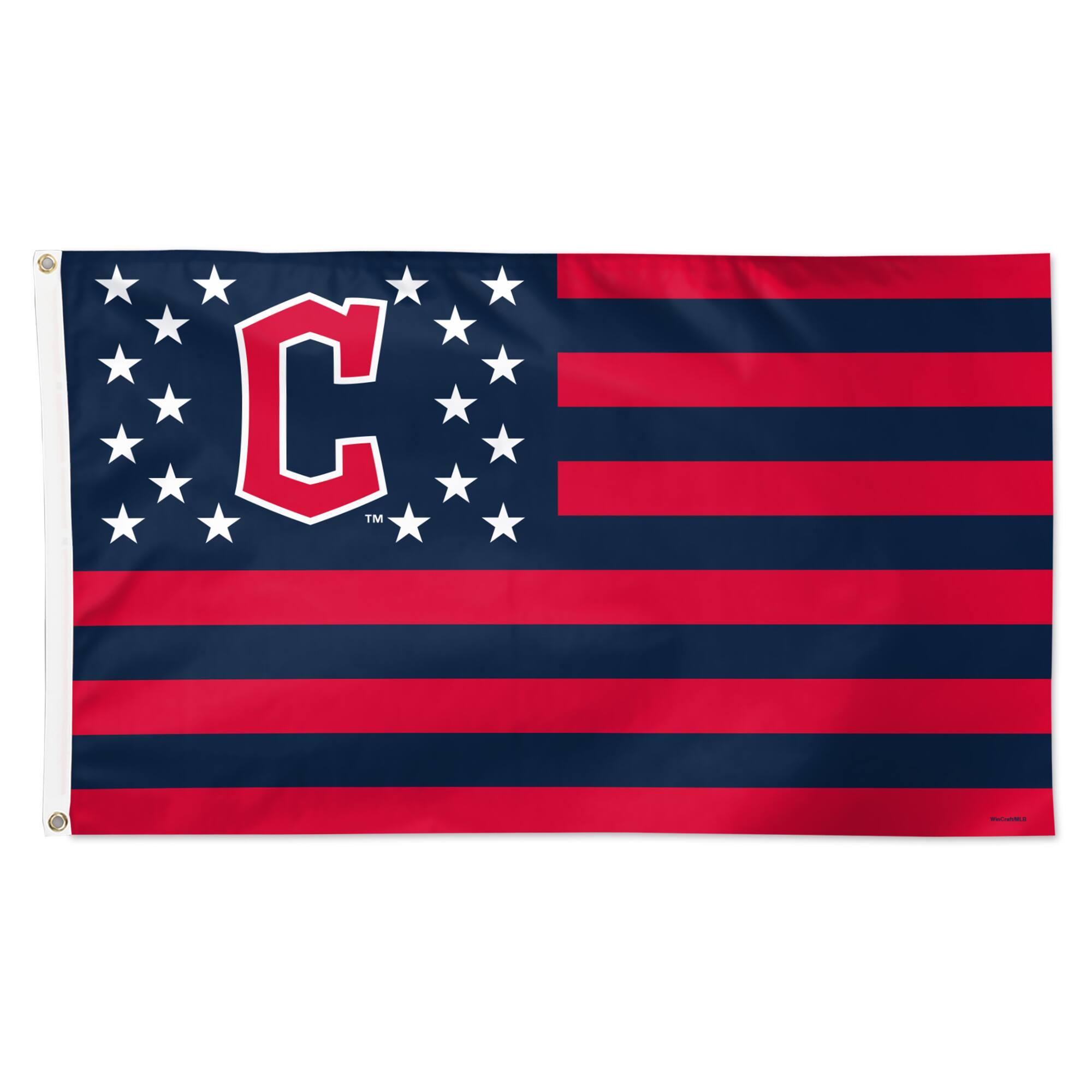 Front. WinCraft - Cleveland Guardians 3' x 5' Americana Deluxe Single-Sided Flag - Multicolor.
