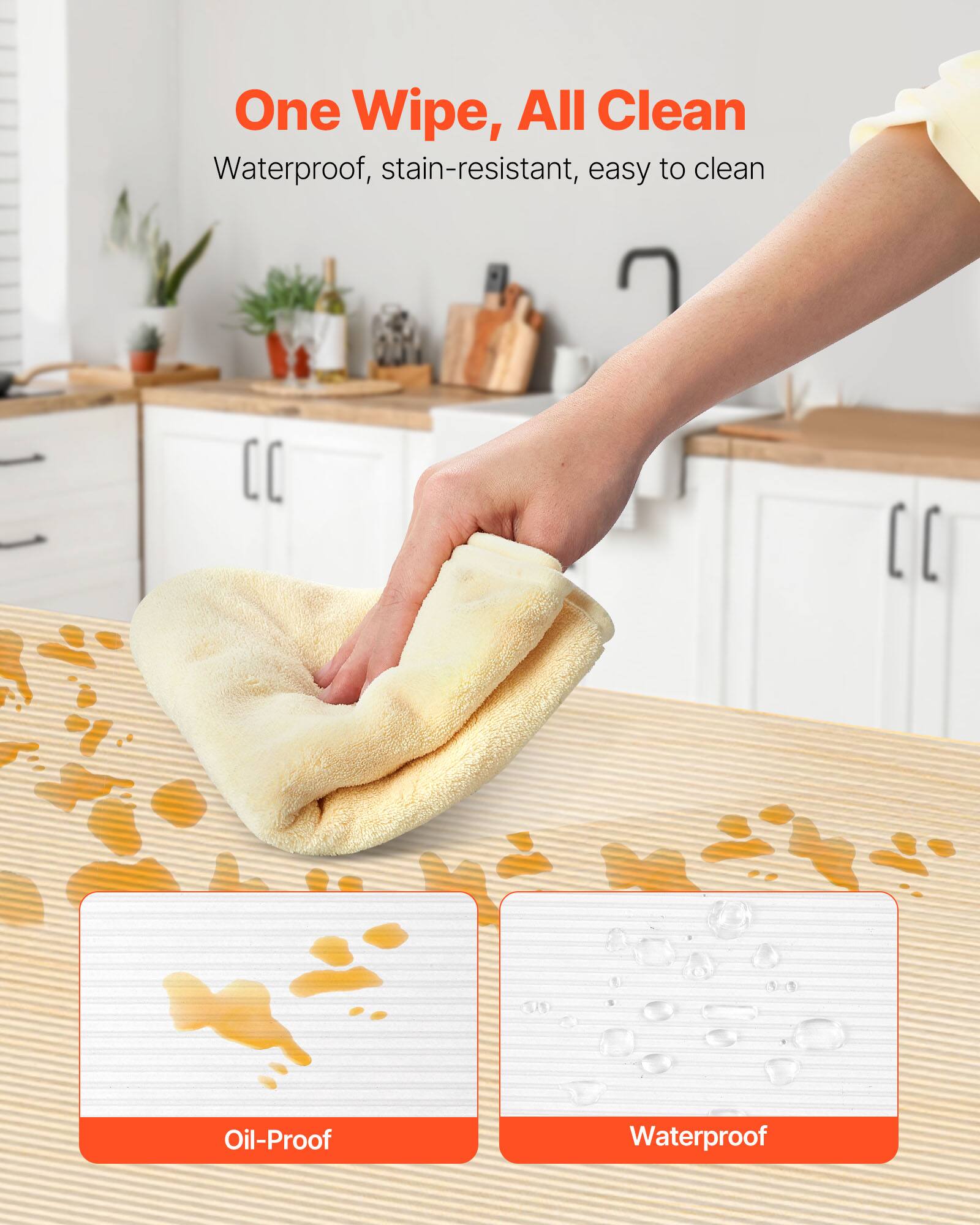 One Wipe, All Clean

Waterproof, stain-resistant, easy to clean

Oil-Proof

Waterproof