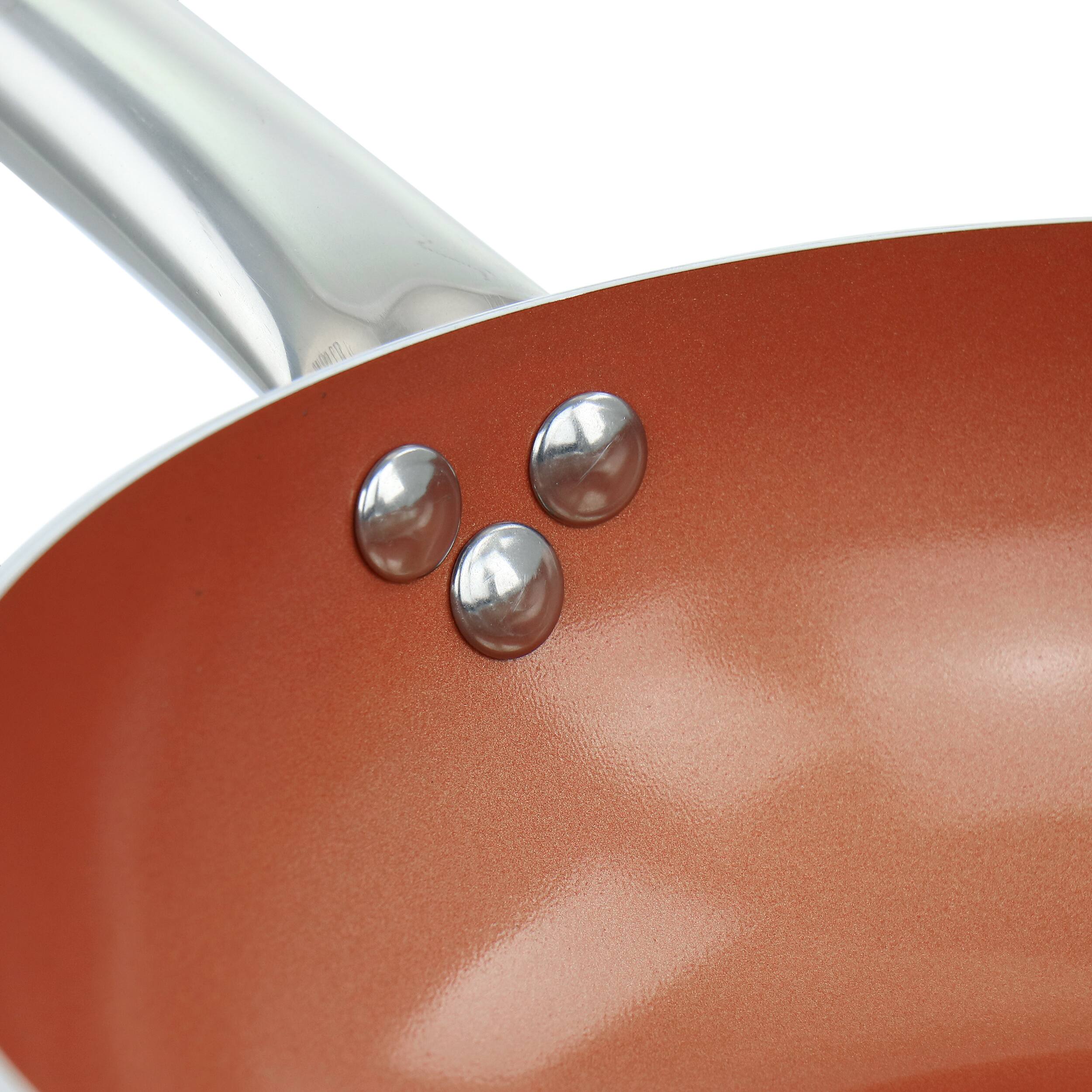 Alt View 3. Gibson - Copper Pan Cooking Excellence 3.5 Quart Aluminum Nonstick Saute Pan in Copper - Copper.
