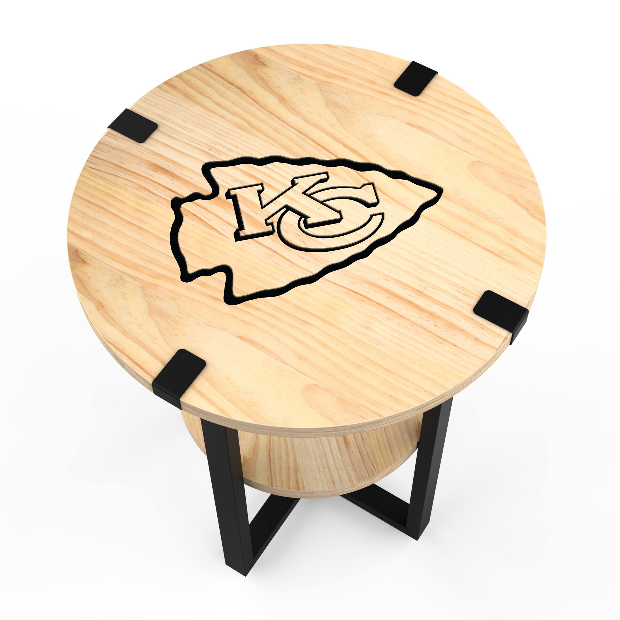 Alt View 1. Imperial - Kansas City Chiefs 18" Side Table with Charger - Multicolor.