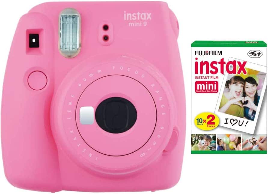 Fujifilm - Instax Mini 9 Instant Camera with 20 Mini Films Bundle - Flamingo Pink