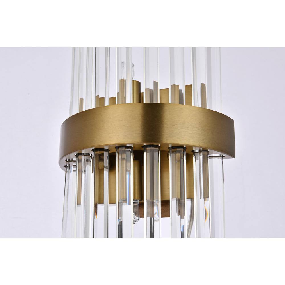 Alt View 1. Elegant Lighting - Dallas 2 light Gold and Clear Wall Sconce Clear Royal Cut Crystal - Gold And Clear.