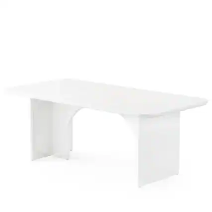 Front. Hivvago - Modern Extra Large Executive Home Office Computer Desk in White - White.
