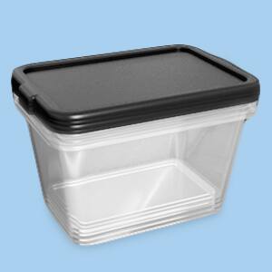 Alt View 6. SIMPLYKLEEN - SIMPLYKLEEN 4 Pack 14.5 Gallon Christmas Storage Bins with Lids Stackable Totes Rugged Tubs Garage Organization - Clear Tote/Black Lid.