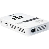 AAXA - Ultra-Portable LED Pico Projector with 100 Minute Li-ion Battery, Native 720P HD Resolution, & Built-in Media Player - White - Angle_Zoom