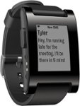 Front Zoom. Pebble - Smartwatch 33mm Plastic - Black Silicone.
