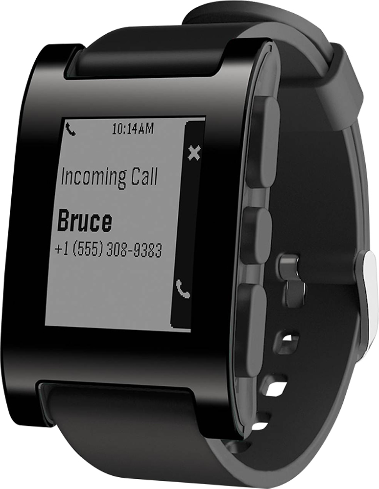 Canberra Mordrin længes efter Best Buy: Pebble Smartwatch 33mm Plastic Black Silicone 301BL