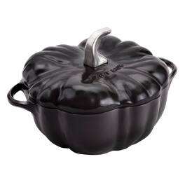 Staub - Cast Iron 3.5-qt Pumpkin Cocotte with Stainless Steel Knob - Black
