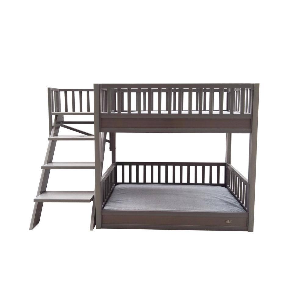 Alt View 1. New Age Pet - ECOFLEX Dog Bunk Bed with Removable Cushions - Grey - Grey.