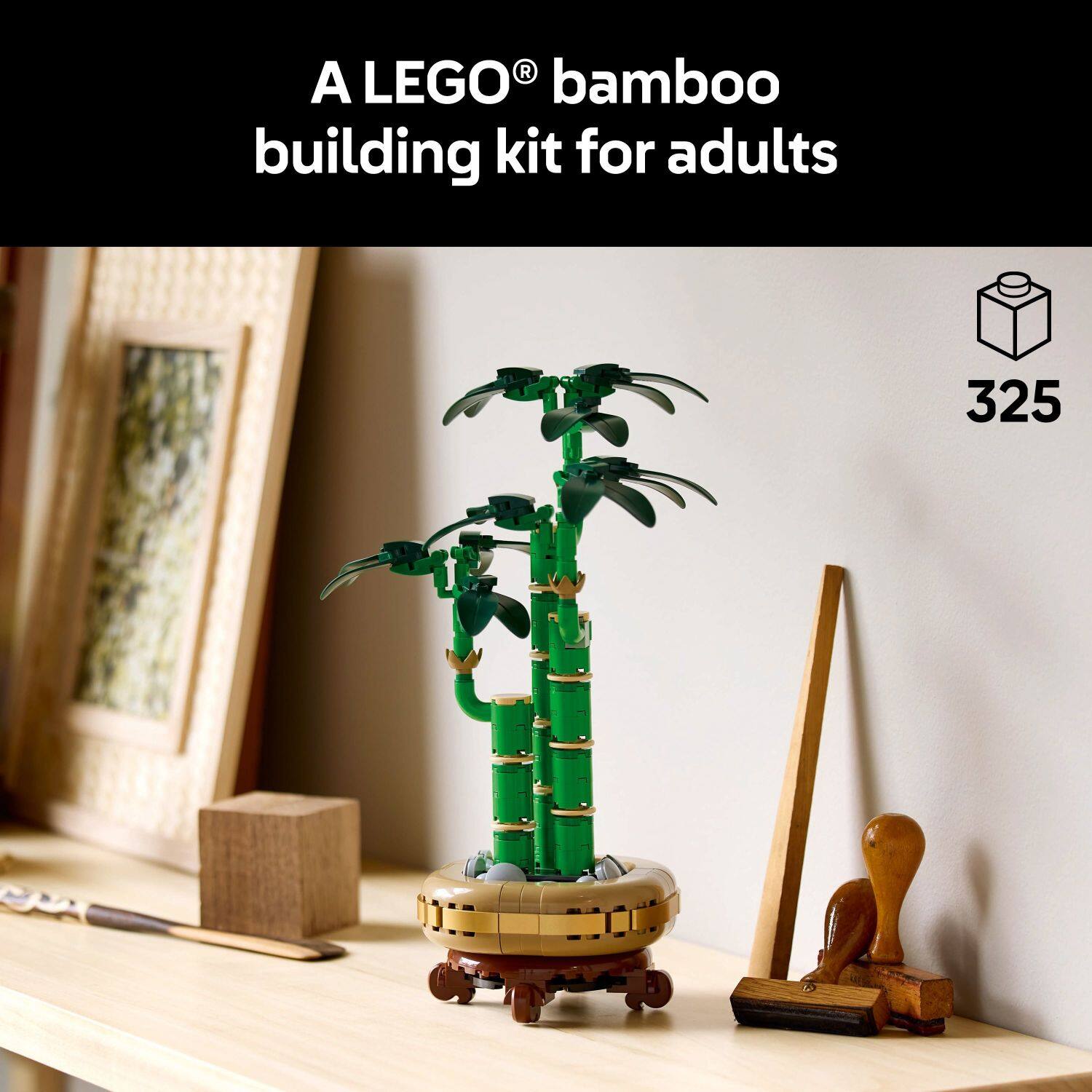 A LEGO® bamboo building kit for adults

325
