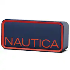 Front. Nautica - Nautica SP100 True Wireless Outdoor Speaker, IPX5 Waterproof Bluetooth Speaker with 2-Hour Quick Charge & 30-Day Standby - Navy-Red.