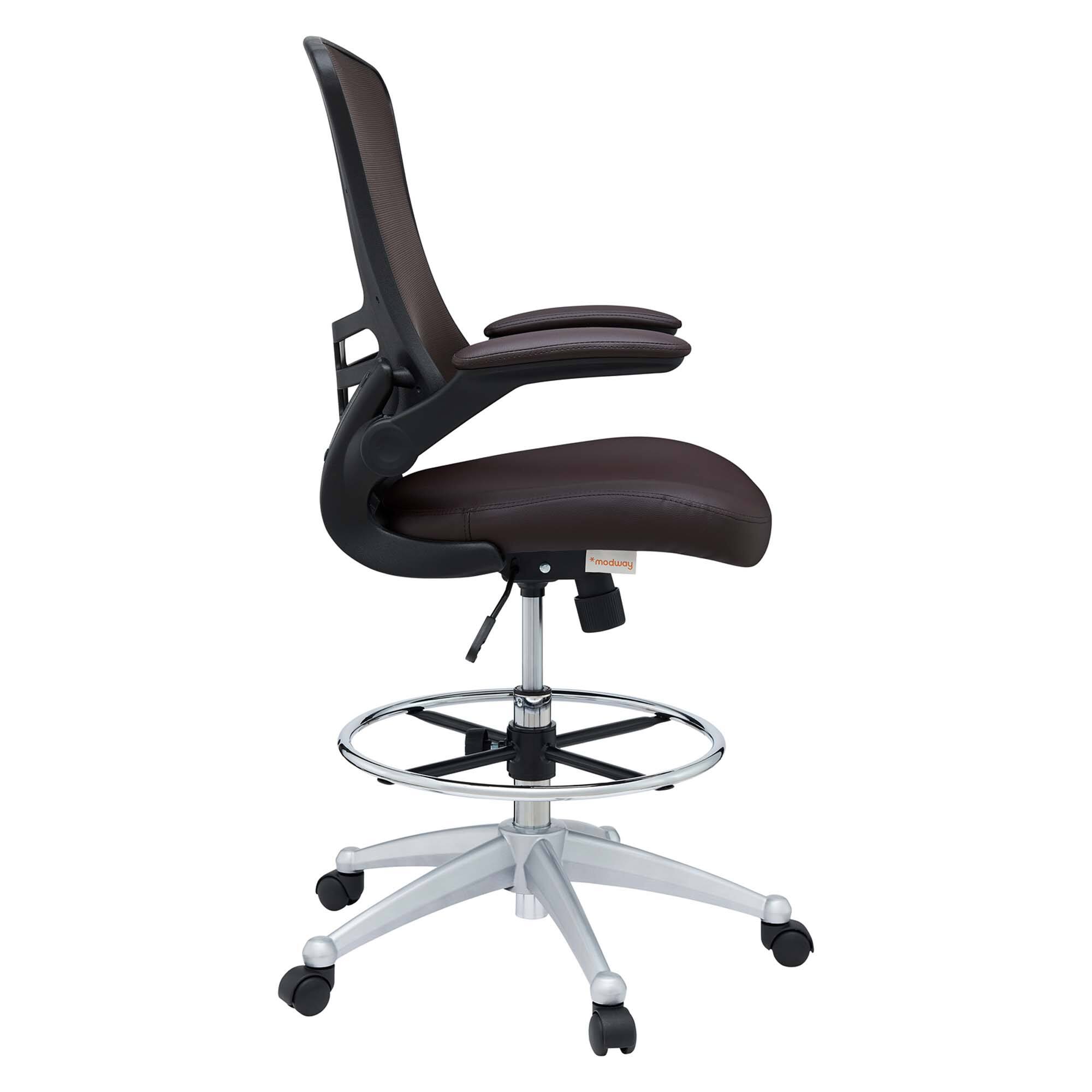 Alt View 1. Modway - Attainment Vinyl Drafting Chair by Modway - Brown.