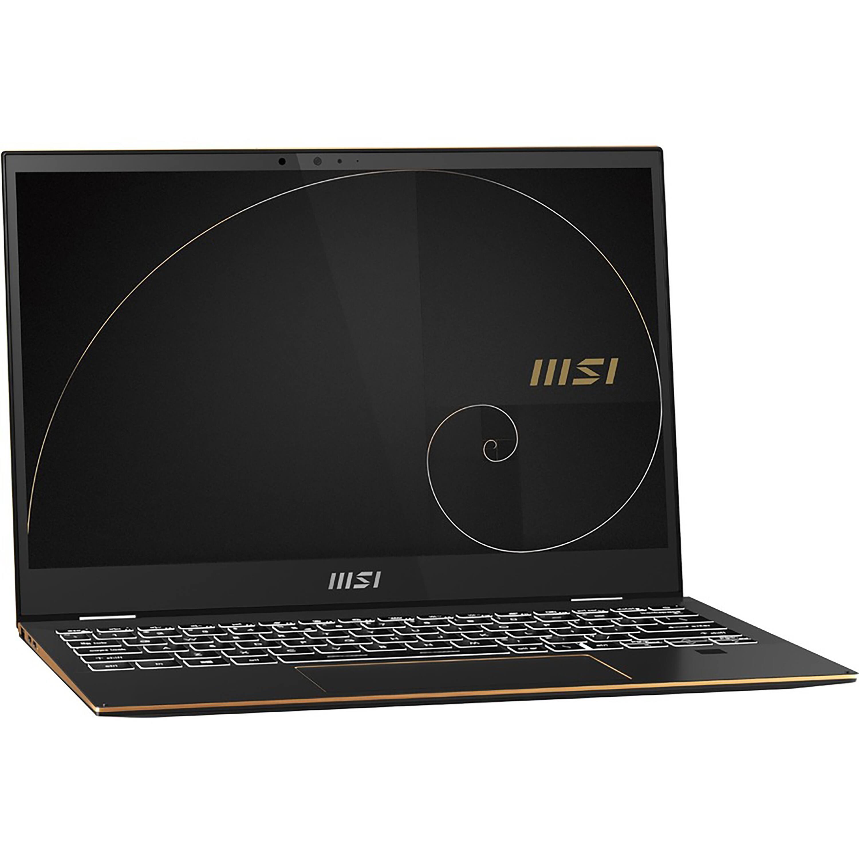 Angle. MSI - Summit 2-in-1 13.4" Touchscreen Laptop - Intel Core i7 1360P with 16GB Memory - 1TB SSD - Ink Black.
