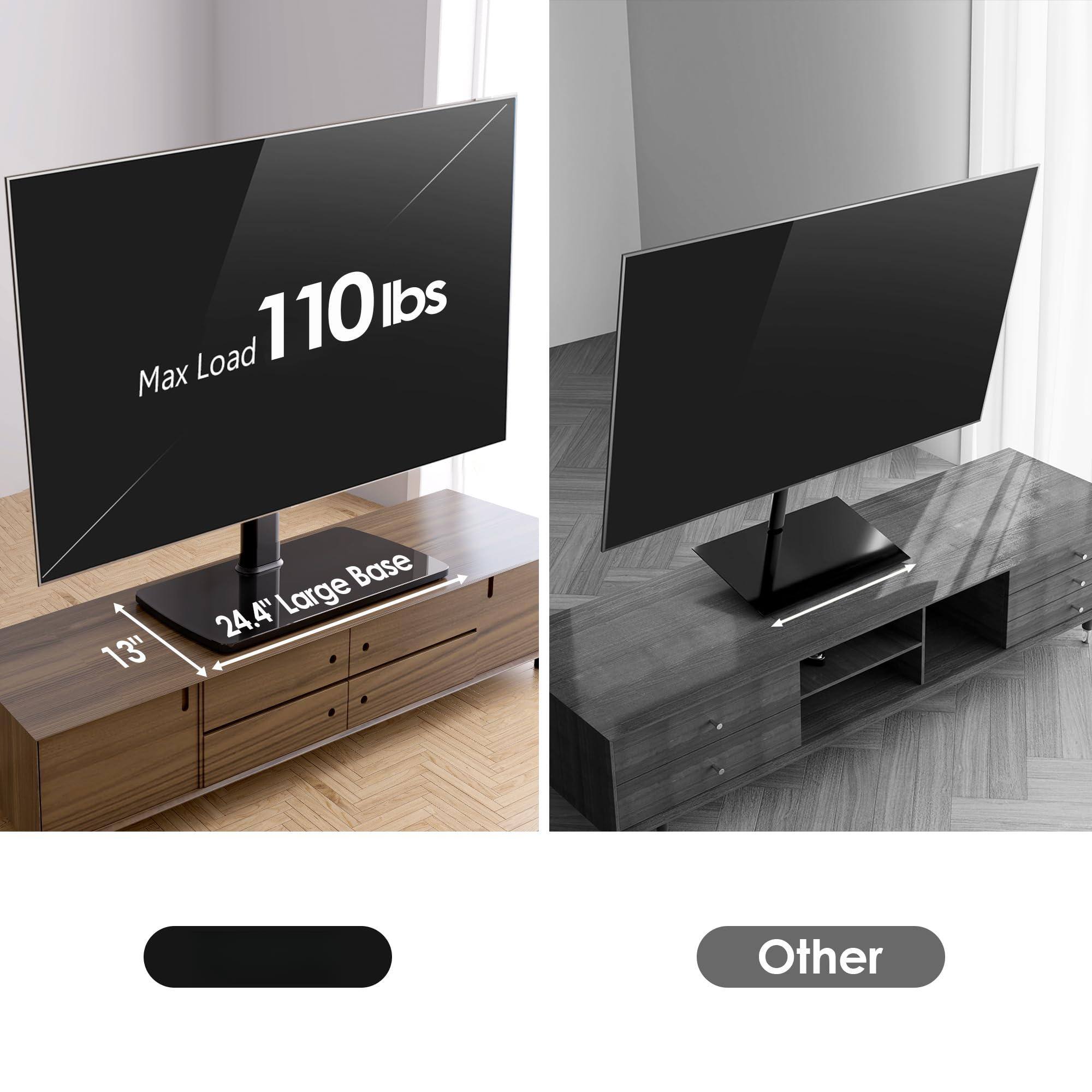 Max Load: 110 lbs  
Base: 13"  
Large Base: 24.4"  
Other