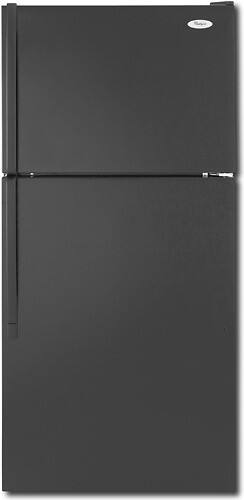 Front Standard. Whirlpool - 17.6 Cu. Ft. Frost-Free Top-Mount Refrigerator - Black.