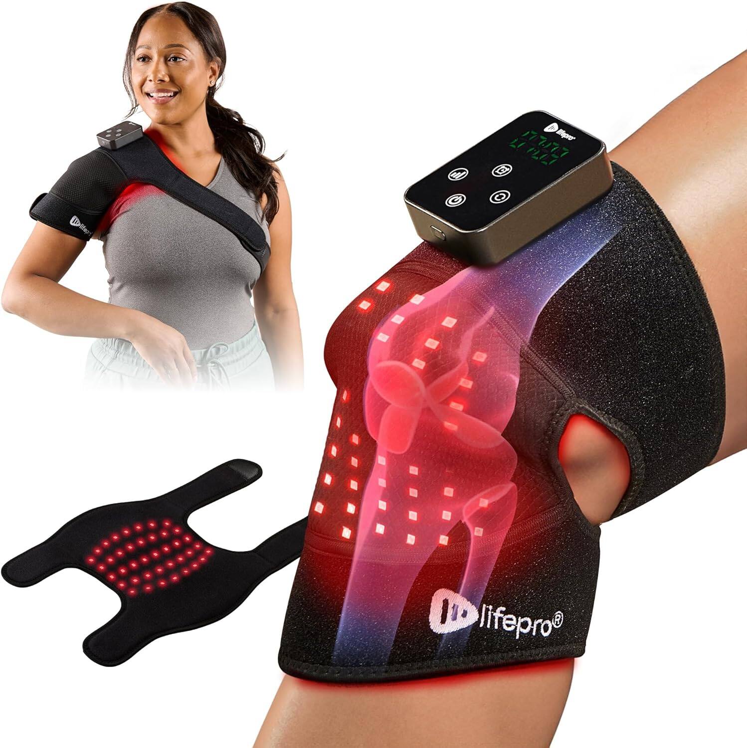 LifePro - BioRecover Go Red Light Therapy Knee Brace - Portable 660nm & 850nm Infrared Wrap with Vibration - Black price history on PriceWatchPro