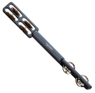 Tycoon Percussion - Two-Tone Jingle Stick, Siam Oak Wood, Brass & Steel Jingles, Versatile Sound Options for Diverse Musical Styles