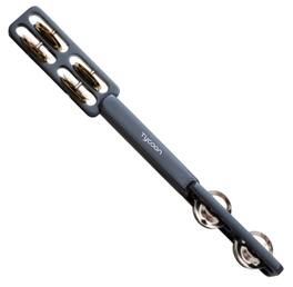 Tycoon Percussion - Two-Tone Jingle Stick, Siam Oak Wood, Brass & Steel Jingles, Versatile Sound Options for Diverse Musical Styles