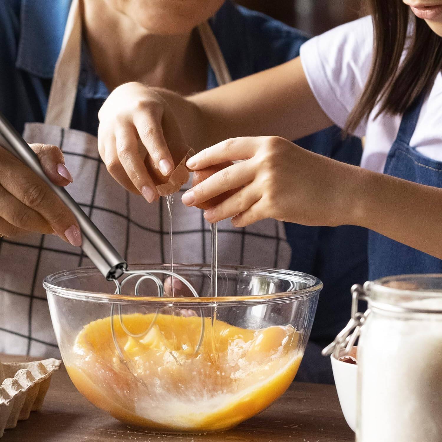 Alt View 3. Zulay Kitchen - Zulay Kitchen 13-Inch Danish Dough Whisk - Stainless Steel Danish Whisk for Cooking with Dough Hook - Silver.