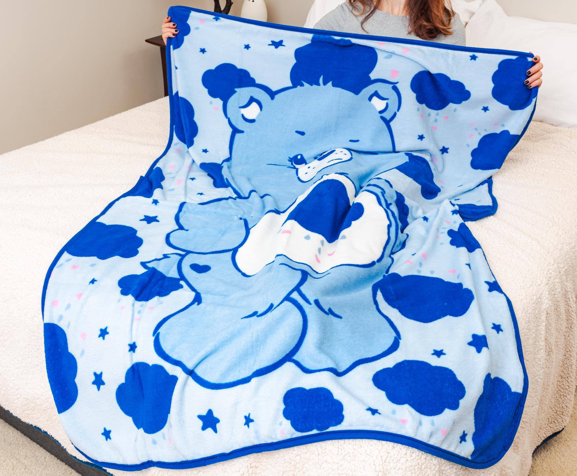 Alt View 5. Silver Buffalo - Care Bears Grumpy Bear Fleece Throw Blanket | 45 x 60 Inches - Blue.