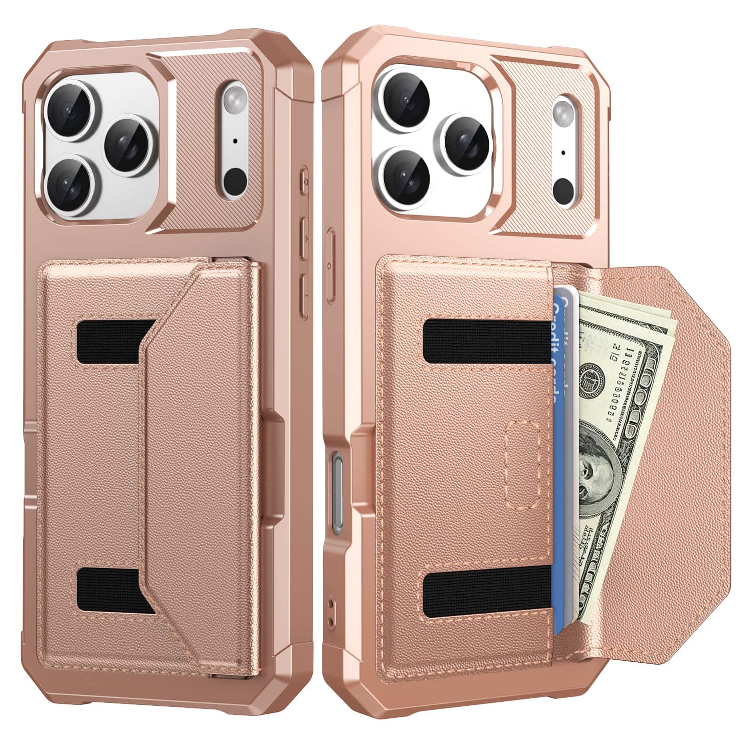 UUCOVER - Rugged Wallet Case for Apple iPhone 17 Pro with Card Holder Slot, Magnetic Closure, Shockproof PU Leather Phone Cover - Rosegold price history on PriceWatchPro