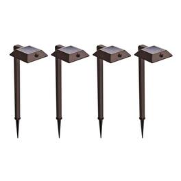 Home Zone Security - ELI1577G 4 Pack Solar Pathway Light, 300 Lumens, Adjustable 3000K 4000K 5000K, Bronze Finish